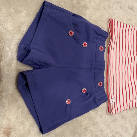 NWT, Organic Cotton Striped Tank with shorts, sz 3 - Picture 2 of 5